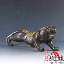 Antique pure copper gilt tiger ornament bronze ware furnishings 2024 - buy cheap