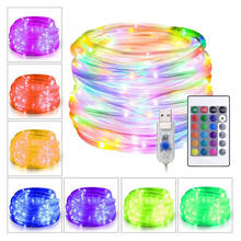 LED Rope Lights Changing String Lights 4 Modes 16 Colors USB Powered Rope Tube Light with Remote Waterproof for Christmas Party 2024 - buy cheap