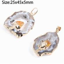Natural Stone Pendant Agates Citrines Necklace Pendants Charms for Jewelry Making DIY Necklaces Accessories Women Healing gifts 2024 - buy cheap