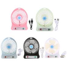 Portable LED Light  Mini Fan Air Cooler Mini Desk USB Fan Third Wind USB Fan Rechargeable ABS Portable Office Outdoor Home 2024 - buy cheap