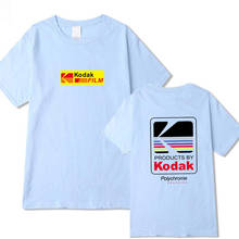 2019 летние мужские и женские футболки INS Корея Ретро свободные дикие Kodak буквы с коротким рукавом KODAK 100% хлопковая футболка хип хоп мужские топы S-2XL 2024 - купить недорого