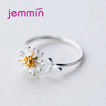 New Ring For Women Open-Ended Adjustable 925 Sterling Silver Rings Plant Flower Chrysanthemum Jewelry Accessories 2024 - buy cheap