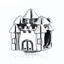 Authentic S925 Silver Bead Vintage Happily Ever After Castle Charms fit Lady Bracelet Bangle Diy Jewelry 2024 - buy cheap