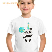Camiseta de dibujos animados para niñas, camiseta de moda, ropa para niños, camisetas con estampado de panda para bebés 2024 - compra barato