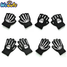 Kids Gloves Halloween Knitted Gloves Luminous Skull Warm Mittens Fingerless Mittens Ghost Paw Full Finger Gloves For Child Gift 2024 - buy cheap