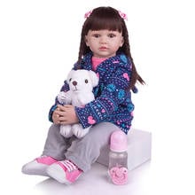 Big 24" 60cm reborn toddler girl doll silicone vinyl Newborn BB dolls hot sale bebe reborn bonecas gift toys 2024 - buy cheap