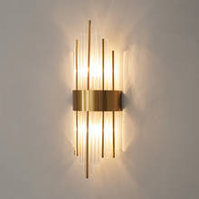 Luces de pared LED de cristal modernas de estilo nórdico para pared del dormitorio, sala de estar lámpara para, cabecera, decoración para pared del hogar, candelabro, accesorios de iluminación 2024 - compra barato