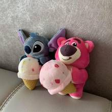 Disney Lotso Bear Stitch Ice Cream Anime Plush Keychain Cartoon Stuffed Doll chain Toy Pendant Ornament Birthday Gifts New 2024 - buy cheap