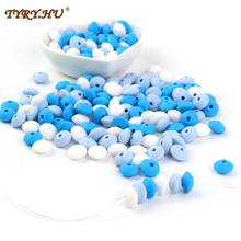 TYRY.HU 100pcs Silicone Teething Beads Lentil 12mm Food Grade Eco-friendly Sensory Silicone Beads BPA FREE Pacifier Clip Teether 2024 - buy cheap