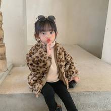 2020 jaqueta de inverno coreana roupas de bebê criança meninas pele falsa flanela casaco de leopardo crianças jaqueta quente roupa de exterior 2024 - compre barato