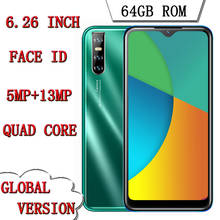 Tela c19 desbloqueada com reconhecimento facial, telefone celular original, android, 4 gb de ram, 64 gb de rom, mtk, 6.26 polegadas 2024 - compre barato