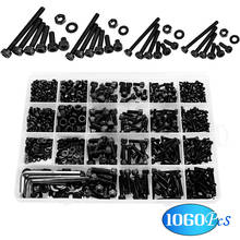 1060pcs M2 M3 M4 M5 Kit Nuts Socket Assortment Hex Socket With Storage Box Carbon Steel Head Bolts Bolts Flat Round Screw Cap 2024 - buy cheap