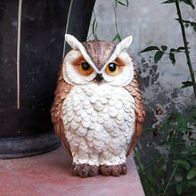 Creative Resin Animal Owl Sculpture Ornaments Home Garden Decoration Art Simulation Animal Model Figurines Pastoral  Accessories 2024 - buy cheap