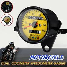 Universal motocicleta dupla odômetro kmh velocímetro medidor de led retroiluminação tacômetro 2024 - compre barato