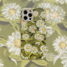 Retro Sweet girls line Flower green daisy Japanese Phone Case For iPhone 11 12 Pro Max Xr Xs Max 7 8 Plus 7Plus case Cute Cover 2024 - buy cheap