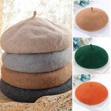 Venda quente de lã boina chapéu estilo francês gorro chapéus moda senhoras cor sólida boina bonés inverno ao ar livre aic88 2024 - compre barato