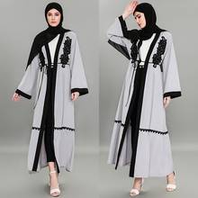 Muslim Abaya Kimono Cardigan Jilbab UAE Dubai Embroidery Cocktail Party Dress Islamic Women Ramadan Eid Robe Kaftan Arab Gown 2024 - buy cheap