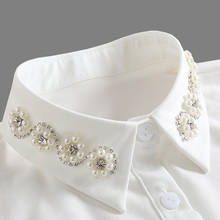 Collar desmontable de perlas para Mujer, Camisa de gasa con diamantes de cristal, cuello falso, Peto extraíble, corbata de Cols falsos 2024 - compra barato