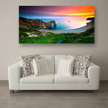 Wall Art Canvas oil Painting Dusk Sunset Beach Sea landscape Waves Poster HD Printed Seascape Cliff Pictures Home Decor No frame 2024 - buy cheap