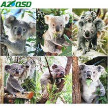 Azqsd diamante mosaico koala kits de ponto cruz quadrado completo broca decoração para casa diy pintura diamante paisagem artesanal artesanato 2024 - compre barato