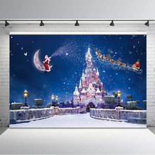 Фон для фотосъемки с изображением рождественского замка Санта-Клауса подарка зимние снежные детские фоны для фотостудии 2024 - купить недорого