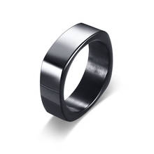 Для мужчин 8 мм квадратное кольцо из нержавеющей стали Свадебные бренды черный полированный уникальные подарки 2024 - купить недорого