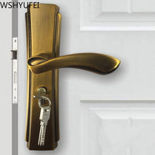 Fechadura de bronze para porta de sala, amarelo, lado direito e esquerdo, maçaneta universal, decoração 2024 - compre barato