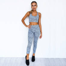 Yoga Women's Leopard Print Suit Gym Sportswear Breathable Shockproof Bra Fitness Leggings Pants High Waist Running Sports Female 2024 - buy cheap