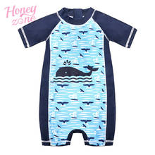 Honeyzone Baby Boy Swimwear One Piece New Arrival 6 12 18m Old Sea Theme Short Sleeve Baby Boy Swimsuit Rash Gards Bathing Suits 2024 - buy cheap