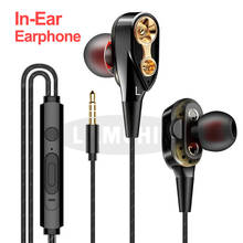 Dual Drive Stereo Wired Earphone In-ear Headset Earbuds Bass Earphones For iPhone 3.5mm Sport Gaming Headset With Mic 2024 - buy cheap