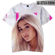 Футболка Ariana Grande с 3D принтом для женщин и мужчин, милая уличная одежда, летняя крутая футболка с коротким рукавом, футболка Ариана Гранде для мальчиков и девочек, топы 2024 - купить недорого