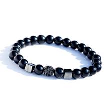 Charm 8MM Pave Zircon Ball Beaded Bracelet For Men Classic Geometric Black Lava Bracelets For Women Dropshipping 2024 - buy cheap