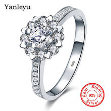 Yanleyu, романтические ювелирные изделия для помолвки, подарок, реальное серебро 925 пробы, циркон AAA, фианит, зимний свет, фотоэлемент для женщин, PR363 2024 - купить недорого