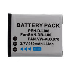 New Battery for Sanyo DB-L80 DBL80 L80A L80AU Pentax D-L188 DL188 D-Li88 VPC-GH1GX CS1PX X1 2024 - buy cheap