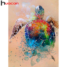 Huacan 5D алмазов картина нового квадратные Стразы черепаха мозаичная картина, выполненная в технике алмазной вышивки Животные модульная фотографии домашний декор 2024 - купить недорого