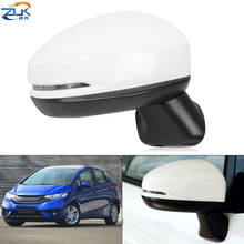 Zuk-espelho retrovisor para porta externa do carro, para honda fit jazz gk5 2015 a 2020, 5 pinos com luz led, roda de 7 pinos com dobragem elétrica 2024 - compre barato