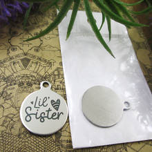10 piezas -- abalorios de acero inoxidable "Lil Sister", 5 estilos para elegir, dijes DIY para collar y pulseras 2024 - compra barato