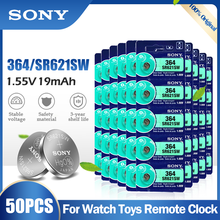 Sony bateria de óxido de prata, 50 peças, sr621sw ag1 lr621 364 621 164 sr60 lr60 531 v, bateria para relógio, calculadora, metro, célula de botão 2024 - compre barato