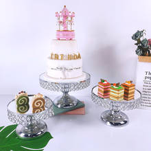Серебряная зеркальная металлическая круглая подставка для торта, для свадьбы, дня рождения, десерта, капкейка, подставка для витрины, домашний декор 2024 - купить недорого