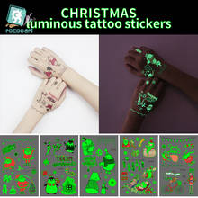 New 2020 Christmas Tattoo sticker Temporary Decoration Luminous Cartoon for Kids Hand Glowing in the dark Funny Tattoo 2024 - buy cheap