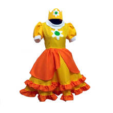Игровой костюм принцессы Дейзи для косплея, милое платье лолиты для девочек, Необычные костюмы для Хэллоуина и карнавала, изготовленные на заказ 2024 - купить недорого