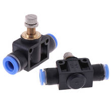 Regulador de fluxo de ar pneumático 4mm 6mm od mangueira tubo fluxo de gás ajustar válvula conector montagem controlador de velocidade do ar 2024 - compre barato