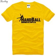 Balonmano T impreso camisetas hombres manga corta de algodón de cuello de balonmano es mi vida creativa Titness camiseta para hombres nuevos de verano 2024 - compra barato