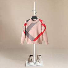 Новинка; осенне-зимний свитер для мальчиков; хлопковый детский вязаный однотонный пуловер с круглым вырезом; одежда для малышей; свитера для малышей; одежда для малышей 2024 - купить недорого