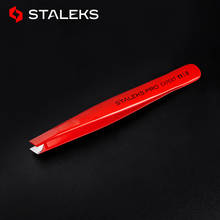 New Professional Red High Quality Slant Tip  Stainless Steel Eyebrow Tweezers Hair Removal Makeup Tool 2024 - buy cheap