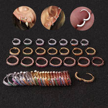 Piercing colorido de zircão rosa, ouro 6 8 10mm para cartilagem nariz e orelha, joia, brinco feminino 2024 - compre barato