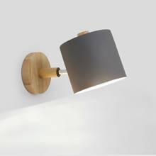 Lámpara de pared de madera maciza para dormitorio, luz sencilla creativa escandinava de color macarrón, tubo recto, lámpara de pared del pasillo 2024 - compra barato