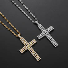Ожерелье с крестом из циркония CN227 мужское, Ювелирное Украшение из латуни с кулоном в стиле хип-хоп 2024 - купить недорого