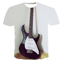 New Round Neck T-Shirt Men'S High Quality Men'S T-Shirt Short Sleeve Guitar Pattern 3d Printed Fashion Handsome Men'S T-Shirt 2024 - buy cheap