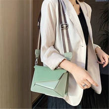 Маленькая квадратная матовая кожаная сумка 2021, модная Высококачественная сумка через плечо с широким ремешком, дизайнерская сумка, роскошные сумки через плечо для женщин 2024 - купить недорого